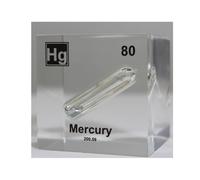 Cubo Elementos 5cm/2in Encapsulado en Lucite Acrílico Transparente para Colecciones de Elementos, Pasatiempos, Ciencia y Regalo Creativo-80-Hg Mercury