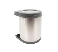 Relaxdays Cubo empotrable INOX 14 L con Interior extraíble, Puerta para Armario y Cocina, 32,5×28×34 cm Plateado