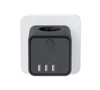 Cubo Enchufe USB 7 en 1,Ladron Enchufes Plano Múltiple con 3 Tomas Regleta Cubo,3 USB A 1 USB C, Enchufe Multiple Pared con Interruptor, Enchufe para Oficina, Cocina y Habitación