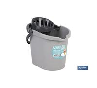 Cubo + Escurridor en color gris | Con asa de plastico ergonomica; 1 UNIDADES