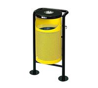 Cubo Exteriores Caja de Almacenamiento de Basura al Aire Libre con cenicero Simple Amarillo Bote de Basura al Aire Libre es Adecuado for los Corredores del Parque de la Calle Basurero