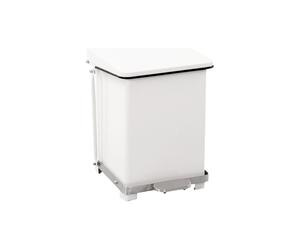 Cubo industrial con pedal chapa de acero, blanco RAL 9016