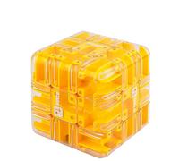 Cubo Laberinto 3D Grande - Juguete de ingenio, Cubo Mágico de Bolas Laberinto 3D, Rompecabezas para Entrenar el Cerebro, Juego Educativo de Concentración (Yellow)