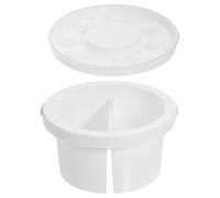 Cubo Lavador de Pinceles Portátil para Adultos y Docentes | Plástico Blanco, Doble Compartimento para Lavado y Almacenamiento, Adecuado para Talleres y Proyectos Creativos
