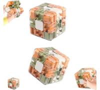 Cubo Mágico 3D, Cubo de Laberinto de Bola de Rodillos,Labyrinth Cube,Mejora El Reconocimiento Espacial y Cultiva El Pensamiento Lógico, El Juego Educativo para Adultos y Adolescentes (A-2PCS)