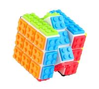 Cubo Mágico Cubo De 3 x 3 Brick Magic Speed Cube Cubo De Build-On Brick Rompecabezas Speed Cubo 2 En 1 Juguetes Cubo De Velocidad y Rompecabezas Puzzle De Cubos Compatible con Lego para Niños Adultos