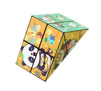 Cubo Mágico Plegable Creativo De Panda for Niños, Juego De Cubos Mágicos 3D, Cubo Antiestrés Y Ansiedad, Cubos Rompecabezas Transformables for Viajes, Deslizador Antiestrés(A)