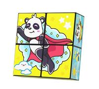Cubo Mágico Plegable Creativo De Panda for Niños, Juego De Cubos Mágicos 3D, Cubo Antiestrés Y Ansiedad, Cubos Rompecabezas Transformables for Viajes, Deslizador Antiestrés(E)