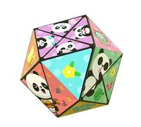 Cubo Mágico Plegable Creativo De Panda for Niños, Juego De Cubos Mágicos 3D, Cubo Antiestrés Y Ansiedad, Cubos Rompecabezas Transformables for Viajes, Deslizador Antiestrés(B)