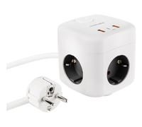 Cubo Nanocable con 3 Tomas y 3 USB con interruptor Blanco