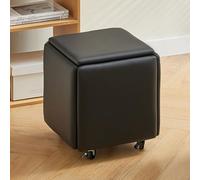 Cubo otomano anidable con ruedas giratorias, taburete apilable para sofá, silla, reposapiés móvil para sala de estar y dormitorio