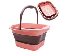 Cubo para bañeras de pies - bañera de pedicura de 15 litros, cubo de remojo de pies de gran espacio | Basino de spa para países portátiles con asa, ligero spa de pie plegable,