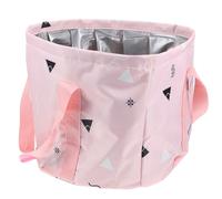 Cubo para Baño de Pies Plegable de Oxford Rosa Asas | Camping y Recuperación tras Ejercicio, Diseño Portátil, Contenedor Auxiliar para Objetos Pequeños