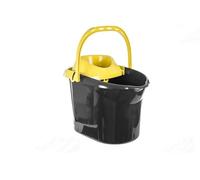 Cubo para Fregar Rectangular de plástico Negro con escurridor,15 litros de Capacidad, Cubo fregona ergonómico y Resistente Ideal para Limpieza doméstica o Profesional, Medidas 39,5x29x26 cm
