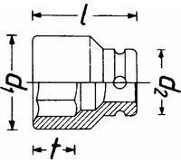Cubo para llave de impacto Acero cromo-vanadio 900SZ-15 HAZET