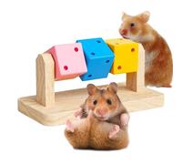 Cubo Para Masticar Para Hámster - Resistente A Mordeduras, Juguete De Enriquecimiento Para Hámster, Juguetes Para Masticar Para Cobayas, Juguetes Para Masticaar Con Plataforma De Madera | Juguete