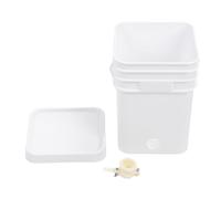 Cubo para Miel 20L con Puerta para Miel |Contenedor de Plástico Cuadrado para Apicultura |Extractor de miel/Cubo alimentador/Almacenamiento |HDPE de calidad alimentaria, 39x27x27cm