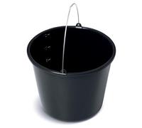 Cubo para mortero de construcción, 12 l, cubo de limpieza, cubo de agua, cubo de hormigón con escala de albañilería, 1 unidad