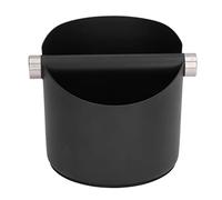 Cubo para posos de café, de acero inoxidable, pequeño, con base de goma antideslizante, contenedor para residuos de café con grifo fácil, ideal para cafeterías, bares y (Trompeta negra (FC-04-2))