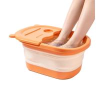 Cubo para Remojar Pies Bañera plegable remojo masaje con asas | portátil spa de pies Apartamento, residencia, hotel, centro spa, hogar, baño, viaje, hombres y mujeres Naranja