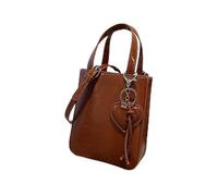 Cubo pequeño - 15 x 6 x 18 cm PU - Bolso de hombro informal Hobo - Mujer - Bolso elegante | Compras al aire libre Viaje Casual Tote para el trabajo diario para accesorios de péndulo, marrón