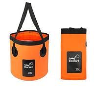Cubo Plegable, 20 L Cubo Plegable Multifuncional, Adecuado para Acampar, Pescar y Otras Actividades al Aire Libre, Naranja