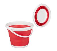 Cubo plegable barreño portátil 10 L rojo cubo de agua cubo de limpieza ligero