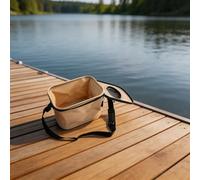 Cubo plegable compacto de EVA para pesca y uso al aire libre con sistema de plegado con parte inferior sellada térmicamente, juntas de mango reforzadas y ventilación de malla de doble cremallera (30