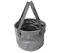 Cubo Plegable, Contenedor de Agua Plegable Ligero, Contenedor de Agua Plegable Portátil con Asa Cubo de Agua Plegable y Contenedor de Agua para Viajes, Camping, Pesca, Playa Gris (10L)