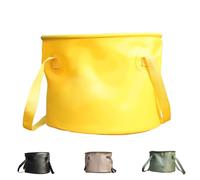 Cubo plegable de 20 L, color amarillo, bandeja plegable multifuncional, cubo plegable para exteriores, lavabo plegable, cubo de camping para camping, viajes en senderismo y lavado de coches