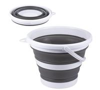 Cubo plegable de 3 L, 3 L, plegable, para la playa, para ahorrar espacio, plegable, para exteriores, pesca, arenero, camping, color gris