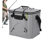 Cubo Plegable De - Cubo De Agua Plegable, Contenedor De Camarones De Pescado Compacto Y Portátil | con Mango Y Tapa De Red, para Paseo, Camping Y Uso