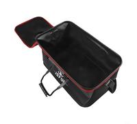 Cubo plegable de EVA plegable con tapa de red, cubo portátil que ahorra espacio para jardinería, trapeador y limpieza de coche, 40 cm, negro (50 cm)