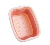 Cubo plegable for masaje de pies, cubo for remojo, lavabo , baño portátil for el hogar, for , 2 uds para Inicio(Pink)