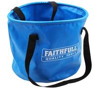 Cubo Plegable Impermeable Faithfull: contenedor Ligero de PVC con Asas Resistentes y diseño Compacto y Plegable para tareas de Limpieza, Drenaje, Camping y fontanería - Capacidad de 20 L
