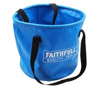 Cubo Plegable Impermeable Faithfull: contenedor Ligero de PVC con Asas Resistentes y diseño Compacto y Plegable para tareas de Limpieza, Drenaje, Camping y fontanería - Capacidad de 12 L