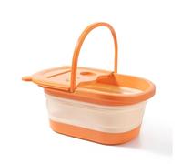 Cubo Plegable Para Remojo De Pies Cubo plegable for baño de pies for el hogar, 2 uds., masaje for lavado , ocio, salud, lavabo for , bañera portátil for(Orange)