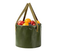 Cubo plegable portátil, contenedor de agua a prueba de fugas, 9.84 x 9.84 x 1.18 pulgadas con mango fuerte, cubo de tela impermeable, almacenamiento con diseño compacto, cubos de agua para exteriores