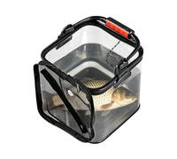 Cubo plegable portátil para pececillos, contenedor transparente para cebo de pesca con diseño de almacenamiento aireado, tanque de sujeción de cebo para pescadores, camping, orilla, , lago