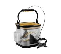 Cubo Plegable: Tela Impermeable Duradera, Mango Sintético Robusto | Herramienta De Transporte Plegable Que Ahorra Espacio Para Transportar Lubinas, Carpas, Percas, Leucomas Dentro Del Muelle Del Río,