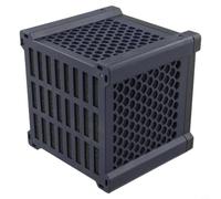 Cubo purificador de agua para caballos con carbón activado para tanques de agua y acuarios, bloque de filtro de plástico reutilizable para eliminar impurezas, azul, 115 mm