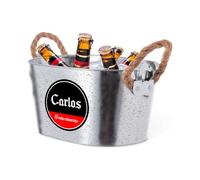 Cubo Regalo Personalizado Cerveza con Abridor Regalo Hombre Padre Día del Padre Cumpleaños (Ovalado Con Cervezas)