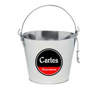 Cubo Regalo Personalizado Cerveza con Abridor Regalo Hombre Padre Día del Padre Cumpleaños (Plateado Sin Cervezas)