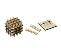 Cubo Rejilla - Bambú Y Contrachapado - 18 Piezas Del Puzzle - Juego de Ingenio