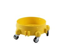 Cubo rodante extraíble Dolly giratorio de 360° con ruedas de almacenamiento, bandeja de almacenamiento, bloqueo de inserción (amarillo)