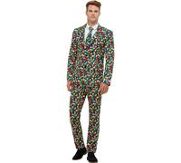 Cubo Rubiks Disfraz 1980s Hombre Destaca Traje Juego Disfraz
