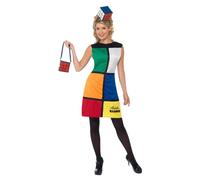 Cubo Rubiks Disfraz 80s Adulto Disfraz 1980s Hombre Mujer Trajes Nuevo