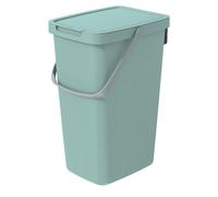 Cubo separador de basura minimalista en contenedor y cesta verde claro