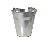 Cubos Con Mango De Madera 10L Plata Maceteros Plantas Jardín Terraza