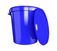 Cubos con tapa de 30 litros Fabricado en Alemania - adecuado para alimentos, estable, hermético - Cubos para almacenamiento de comida, material de oficina, habitación de niños, casa, taller